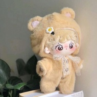 2pcs 20cm Cotton Doll Clothes, Plush Bear Outfit, Autumn/Winter Romper With Feet, Cute & Affordable.