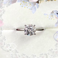 ［Real Moissanite］Can Pass Diamond Test 18K Gold 1CT Classic Four Prongs-Ring MRG080 Moissanite Diamo
