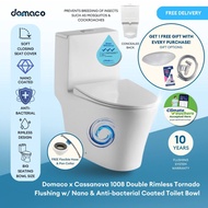 Domaco x Cassanova 1008 Double Rimless Tornado Flushing w/ Nano & Anti-bacterial Coated Toilet Bowl