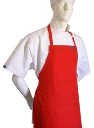 CHEFSKIN Set Red Apron White Hat Children Kids Fits 2-8