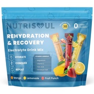 Rapid Rehydration Electrolytes Powder | 30 Pack | Vitamins C, B1, B3, B5, B9, B12,  & Himalayan Salt