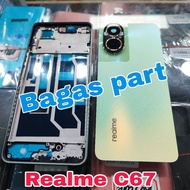 TOMBOL Casing Housing Kesing Fullset Realme C67 Backdoor + Bezzel lcd Stand Camera GlassRing Externa