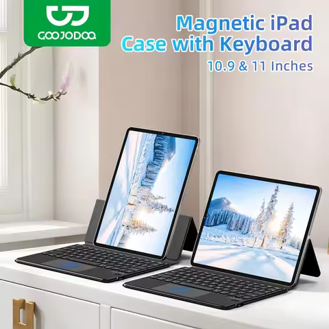 GOOJODOQ Magic Keyboard Case for iPad Pro 11 M4 2024 iPad Air 4/5/6 Pro 11 2018-2022 Magnetic Keyboa