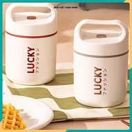 Lucky Porridge Pot, Thermal Rice and Soup Container, Free Spoon, 304 Stainless Steel Inner, DT500ML 