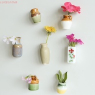 LUXELIVING Vase Fridge Magnets, Unique Decorative Mini Ceramic Vase, DIY Craft Handmade Small Vase R