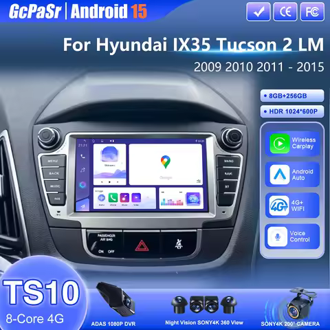 Android 15 Car Radio For Hyundai IX35 Tucson 2 LM 2009 - 2015 GPS RDS DSP 4G CarPlay Auto radio 2Din