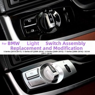 For BMW F10 Headlight Switch Assembly F02 F25 F26  Light Control Switch Knob Chrome-Plated Button Sh