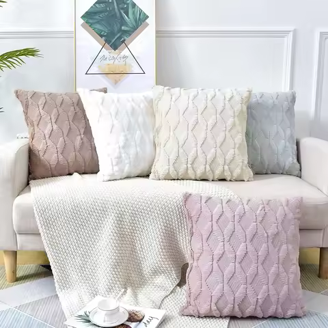 Soft Plush Pillow Cover Fluffy Cushion Cover Decorative Pillow Case Sofa Bedroom Living Room Home De