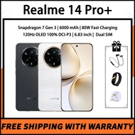 Realme 14 Pro+ Snapdragon 7 Gen 3 6000 mAh 80W Fast Charging 120Hz OLED 100% DCI-P3 6.83 inch  Dual 