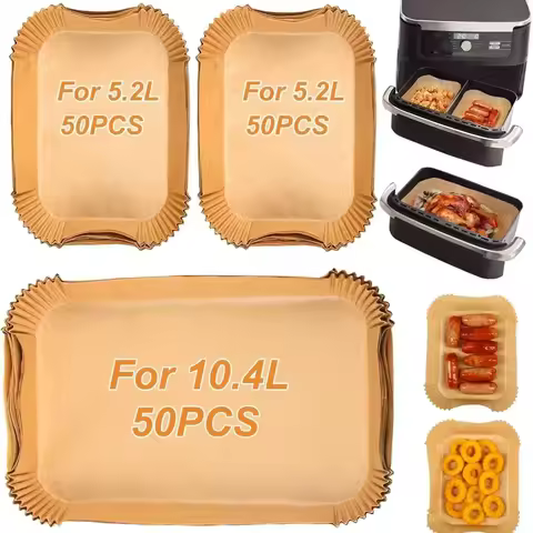 150PCS Air Fryer Liners Baking Paper 5.2/10.4L Large DualZone Parchment Paper Liners for Ninja AF500