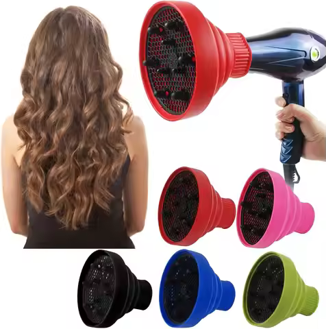 Salon Hair Dryer Diffuser Blow Molded Curly Hair Foldable Hair Dryer Silicone Universal Household Ha
