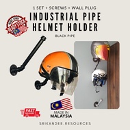 Industrial Pipe Bracket Wall Mount Helmet Motor Holder Display Collection / Hook / rack organize / I