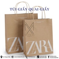 Plain Japanese kraft Paper Bag With Handle For Many Size Food, Gift Cement Paper Bag With Handle * Set Of 20 Pieces