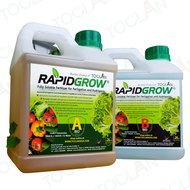 RapidGrow 4L Liquid AB Fertilizers -  Baja AB/Hidroponik/Fertigasi/Sayuran (2L A + 2L B)