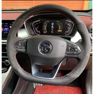 Proton X90 X70 X50 S70 Genuine Alcantara 9002 Suede Leather Car Steering Cover Wrap Self DIY Sewing