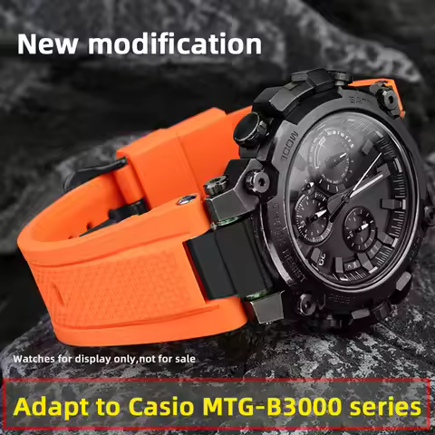 For mtg-B3000 strap modified silicone for Casio G-SHOCK Steel Heart MTG-B3000 rubber men's waterproo