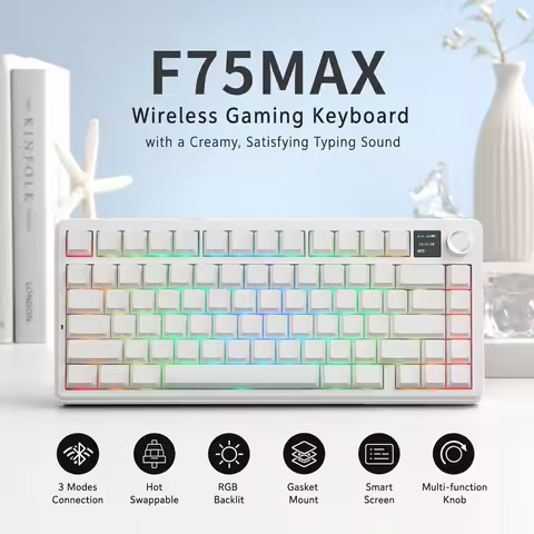 AULA F75 Max Mechanical Keyboard Custom 75% Layout RGB Backlight Wireless Bluetooth Gaming Keyboard 