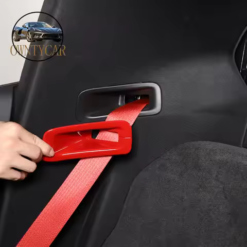 ABS Red For Chevrolet Corvette C8 Z51 Z06 2020-2023 Car Safety Belt Seat Decorative Cover Sticker Fr