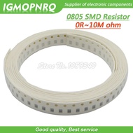 300pcs 0805 SMD resistor 0R ~ 10M 1/8W 0 1 10 100 150 220 330 ohm 1K 2.2K 10K 100K 0R 1R 3.3R 5.6R 1
