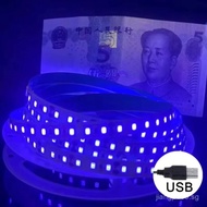 5M UV LED Strip Light 5V Flexible 2835 SMD Purple 395-405nm Ultraviolet Black LED Light Strip For De