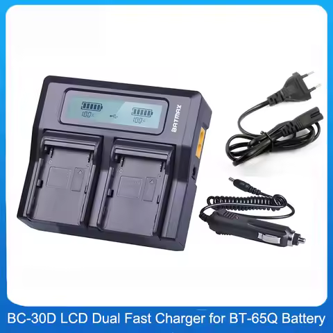 BT-65Q BC-30D LCD Dual Battery Fast Charger for Topcon BT65Q Li-Ion Battery GTS 900 and GPT 9000 Tot