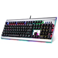 Hp 15624 GK520 Blue Swicth Silver Mechanical Keyboard 1.8M Usb Led Keyboard Super Durable 50 Million