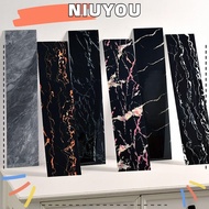 NIUYOU Floor Tile Sticker, Living Room Windowsill Skirting Line, Home Decor Self Adhesive PVC Marble Grain Corner Wallpaper