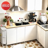 GDeal KitchenSet | DryWetGarbageBin+KitchenUtensilSet+NonStickCookware+SeasoningRackSet+DishRack | M