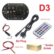 Amplifier Board Audio Bluetooth USB Radio TF DIY Subwoofer D5 D10 D3 Karaoke Power Stereo Bass Audio Karaoke FM Papan AW-322