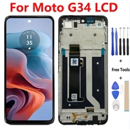 6.56" Screen For Motorola Moto G34 LCD Display Touch Screen Sensor Digiziter Assembly Replacement Fo