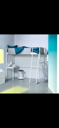 IKEA 白色金屬高架床