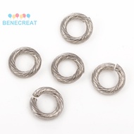 BENECREAT 50pcs Tarnish Resistant 304 Stainless Steel Jump Ring Open Jump Rings Stainless Steel colo