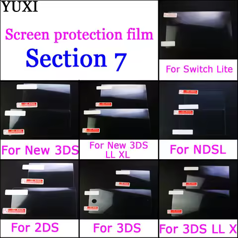 YUXI For 2DS 3DS XL LL New 3DS XL NDSL Switch Lite Plastic Clear Protective Film Screen Lens Cover P