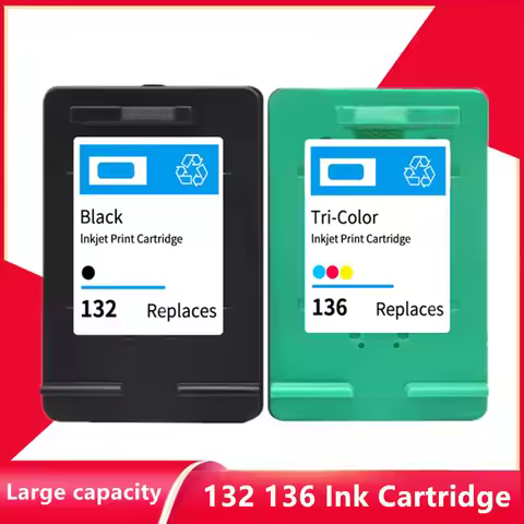 132 136 Ink Cartridge Replacement for HP132 136 for HP Photosmart 2573 C3183 Officejet 6213 PSC 1513