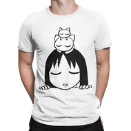 Cartoon【Azumanga Daioh 】graphic 100%cotton O-neck red T-Shirt for men