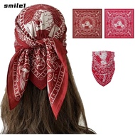 SMILE Men's Headscarf, Handshake Print Imitation Silk Woman Hip Hop Face Towel, Fashion Peace Dove 5