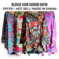 HOT SELL READY STOCK HANDMADE  BLOUSE KAIN BATIK VIRAL BAJU MUSLIMAH WANITA FLORAL COTTON