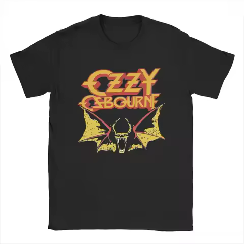 Men Ozzy Osbourne T Shirt Pure Cotton Tops Fun Short Sleeve Crewneck Tee Shirt Graphic T-Shirts