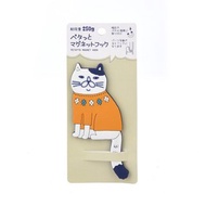 Kusuguru Japan日本眼鏡貓 磁鐵掛勾 立體造型可彎曲設計 橘白款