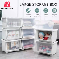 RSS_Plastic Storage Box Multipurpose Storage Container Box Wardrobe Box Organizer with Wheel 43 x 33