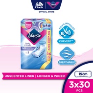 Libresse Longer & Wider Slim Panty Liner 19cm (3x30s)*