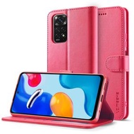 全城熱賣 - 適用於小米 紅米 Note 11 Pro 國際版 LC.IMEEKE 小牛紋手機皮套（紅色）
