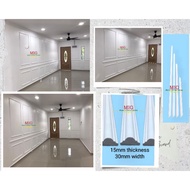 Wainscoting made in korea PVC cut M015-W 30mm width size 2 feet to 4 feet