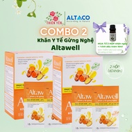 [ Combo 2 Hộp Khăn gừng nghệ Altawell 60 khăn ] Khăn y tế gừng nghệ giúp mẹ sau sinh làm sạch cơ thể