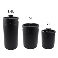 2L/3.6L/5L Homebrew Beer Mini Keg Single Wall Stainless Steel Pressurized Growler Matte Black Draft 