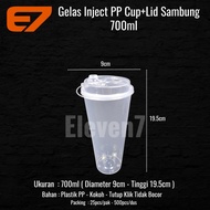 PP Cup Injection 700ml + Lid - Plastic Cup
