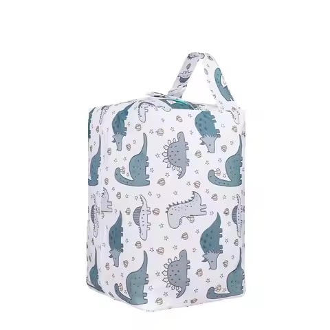 HappyFlute 2-Layer PUL Baby Diaper Pods Reusable Travel Nappy Bag Snap Handle Fashion Prints Storage