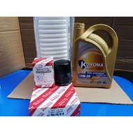 TOYOTA ESTIMA ACR30, ALPHARD 2.4 ANH10, RAV 4 ACA21 OIL FILTER + AIR FILTER + KOYOMA 5W30 SEMI SYNTH
