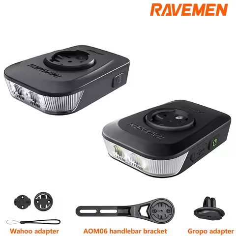 RAVEMEN FR1100 SE FR500 Bike Headlight For Garmin Wahoo Bicycle Front Lamp Rechargeable Side Visibil