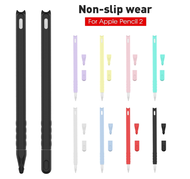Silicone Sleeve Pencil Grip Holder Cartoon Case For Apple Pencil 2 Stylus Touch Pen Case